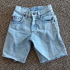 VTG 80's Lee Boys Acid Wash Frayed Shorts 8 Reg